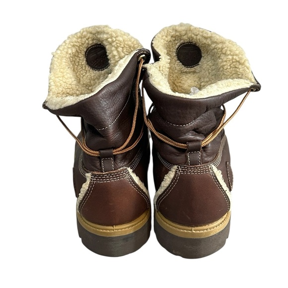Timberland Men’s sherpa fleece lined Size 10.5 Dark Oiled Brown leatherEUC - Picture 4 of 10